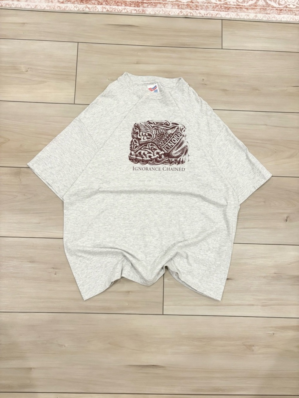 Vintage 90s "Ignorance Chained" Grey Single Stitch Tee